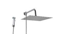Ducha Inox 30 cm c/ Desviador e Ducha Manual ABS c/ Trava