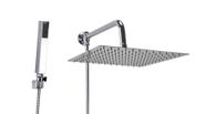 Ducha Inox 30 cm com Desviador e Chuveirinho de Mão ABS