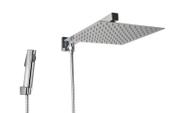 Ducha Inox 304 25x25 cm c/ Desviador e Ducha de Mão em ABS