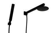Ducha Inox 304 Preto Redonda 15 cm com Ducha de Mão ABS com Trava