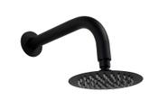 Ducha Inox 304 Redonda 15 cm Preto com Cano Redondo parede