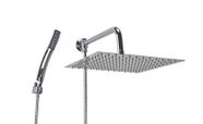 Ducha Inox 30x30 cm c/ Desviador e Chuveirinho de ABS c/ Trava