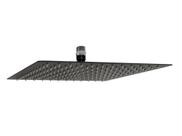 Ducha Inox Chuveiro Preto Fosco Slim 30x30 cm Black Matte com Niple de Teto