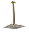 Ducha Inox Dourado 25x25 Com Braço Suporte Teto 40 Cm