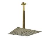 Ducha Inox Dourado 30x30 Com Braço Suporte Teto 40 Cm