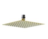 Ducha Inox Slim Dourado Golden 20x20 Com Niple Suporte De Teto