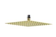 Ducha Inox Slim Dourado Golden 25x25 Com Niple Suporte De Teto