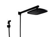 Ducha Preta Fosca em ABS com Chuveirinho Manual com Trava em Metal Black Matte