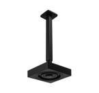 Ducha Preto AutoLimpante Quadrada 13 cm em ABS com Cano Teto 24 cm