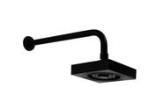 Ducha Preto Fosco AutoLimpante em ABS 13 cm com Suporte Parede