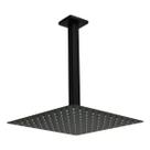 Ducha Quadrada 20x20 Slim Gás Solar Ultra Fina de teto Banheiro Lavatório Piscina Preto Fosco Metal Premium