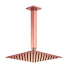 Ducha Quadrada 20x20 Slim Ultra Fina + braço de teto Rose-Gold Brilhante