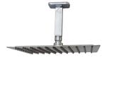 Ducha Quadrada 25 Cm Slim Inox 201 com Braço De Teto 10 Cm Cromado