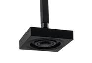 Ducha Quadrada AutoLimpante 13 cm ABS Preto com Cano Teto 40 cm