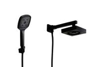 Ducha Quadrada Black AutoLimpante em ABS com Chuveirinho de Mão Ducha Quadrada Black AutoLimpante em ABS com Chuveirinho de Mão