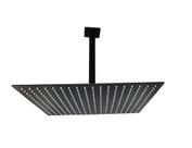 Ducha Quadrada Black Matte 40 cm Com Braço de Teto Preto Fosco