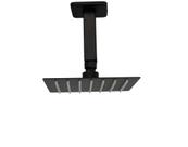 Ducha Quadrada Black Matte Slim 15 cm com Braço 10 cm de Teto Preto Fosco