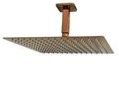 Ducha Quadrada Inox Slim Rose Golden 30x30 cm com Braço de Teto 10 cm