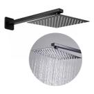 Ducha Quadrada Preta Creatore Metais Inox Slim Design Moderno Banheiro Elegante Área Externa 20x20
