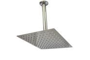 Ducha Quadrada Slim 25 cm Chuveiro Inox 201 com Braço de Teto Redondo Cromado