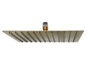 Ducha Quadrada Slim Dourada em Inox 30x30 cm em Golden com Suporte de Teto Niple