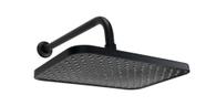 Ducha Retangular 30x20 cm em ABS Black Matte c/ Cano Parede Redondo