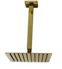 Ducha Slim Quadrada Golden 20 cm Com Braço de Teto Dourada