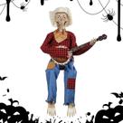 Duelo engraçado de esqueleto de banjo animado de Halloween Shakven