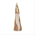 Duende Gnomo Rose Gold Barbado Enfeite Natalino Resina 15cm