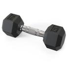 Dumbbell Sextavado D1FITNESS 06kg Emborrachado Preto