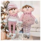 Dupla Boneco Natalino Pendente Duende Rosa Natal