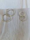 Dupla Brinco Argola Sextavado Fio Redondo Ouro 18k