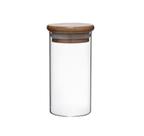 Dupla de Porta Mantimentos Vidro Boro Tampa Bambu 150 ml Mimo Style