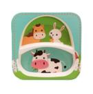 Dupla de Pratos Infantil Mimo MP20198 Bambu Colorido