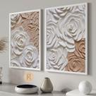 Dupla de quadros decorativo de alto padrão- flores 3d