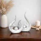 Dupla Decoração Sala Vaso Cerâmica Enfeite Rack Estante Luxo