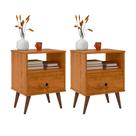 Dupla Movel Multitarefa Apoio Mesa Mesinha Para Cabeceira Casal Solteiro Wood New EJ Cores
