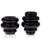 Dupla Vaso De Vidro Preto