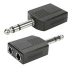 Duplicador Adaptador P10 Macho P/ 2 P10 Femea Jack Stéreo
