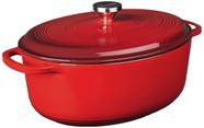 Dutch Oven Lodge, 7 litros, ferro fundido esmaltado, oval, vermelho
