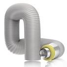 Duto flexível isolado Hon & Guan 4" - 2,5 m com 2 braçadeiras cinza