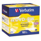 DVD+RW Verbatim de 4,7 GB, 4 discos regraváveis, pacote com 10