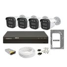 DVR Intelbras Mhdx 1304, 4 câmeras VTV Full Color coloridas à noite, HD 500GB, Acessórios