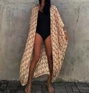 E0415 Kimono Plus Size Feminino Verão Saída Praia Flora Estampado!