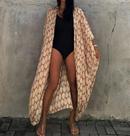 E0415 Kimono Plus Size Feminino Verão Saída Praia Flora Estampado!