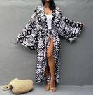 E0439 Kimono Feminino Verão Saída Praia Plus Size Floral Longo *