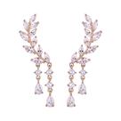Ear Cuffs Climber Brincos Chicinside CZ Crystal Leaves