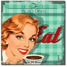 Eat mom's dinner - verde - quadro retrô Eat mom's dinner - verde - quadro retrô