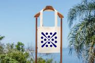 Ecobag Tipo Premium Vertical Com Fole Linha Algodão Ladrilho Recife