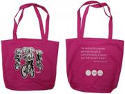 Ecobag vinil - martins fontes - elefantes de bicicleta - rosa